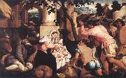 BASSANO, Jacopo Adoration of the Shepherds ss oil painting on canvas